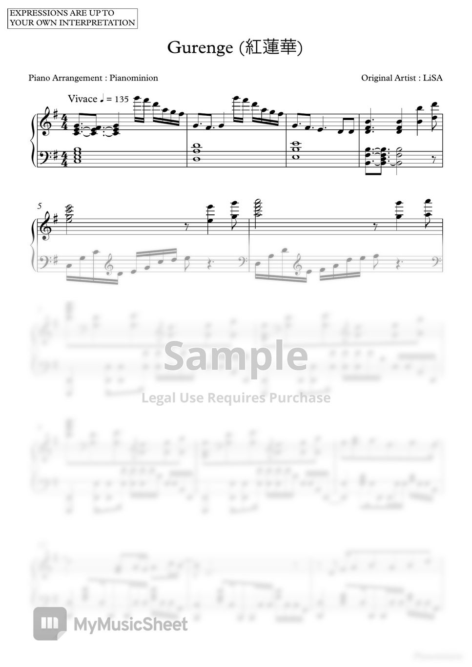 LiSA - Gurenge by Pianominion