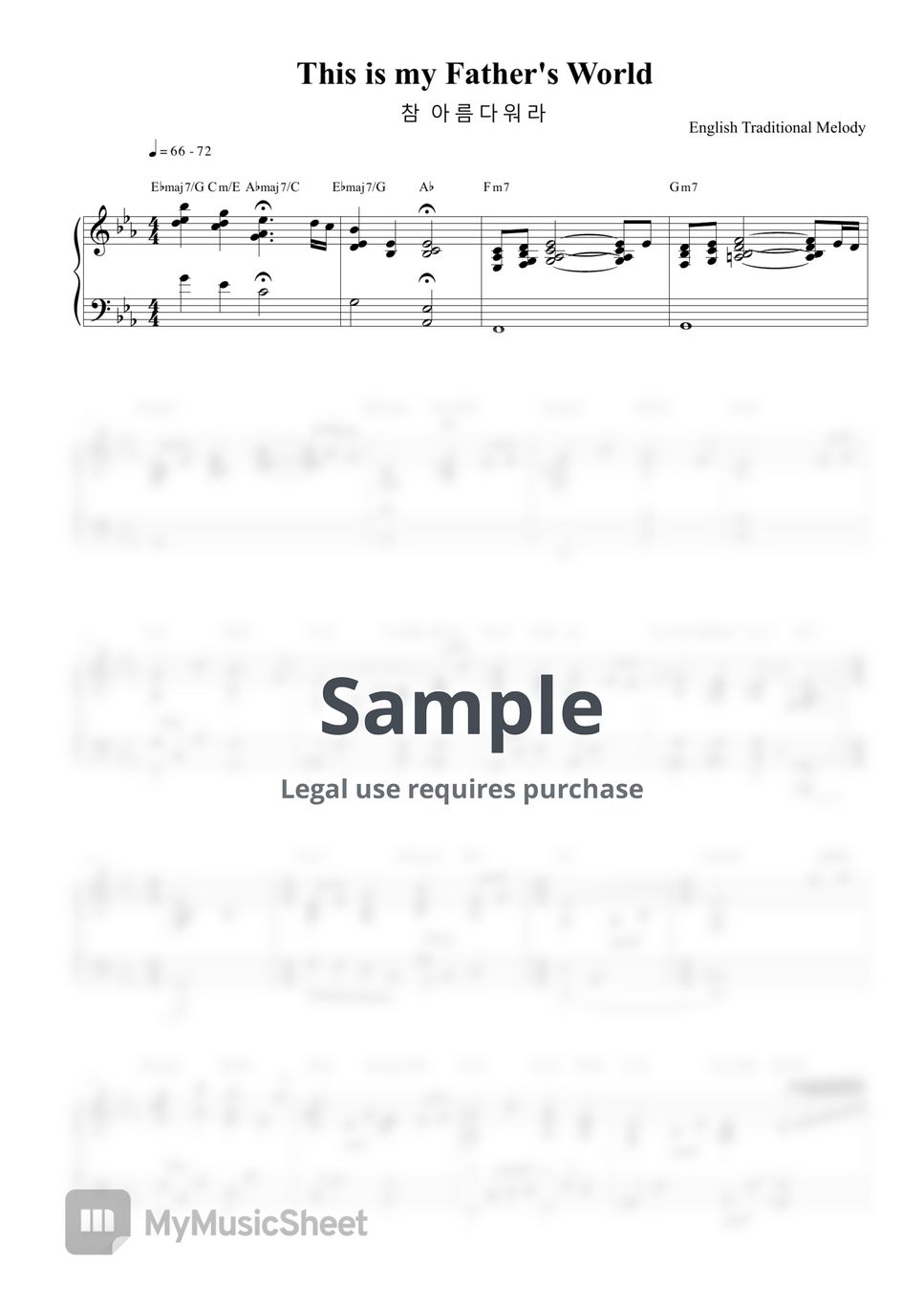 English Traditional Melody This Is My Father s World Sheet Music By 