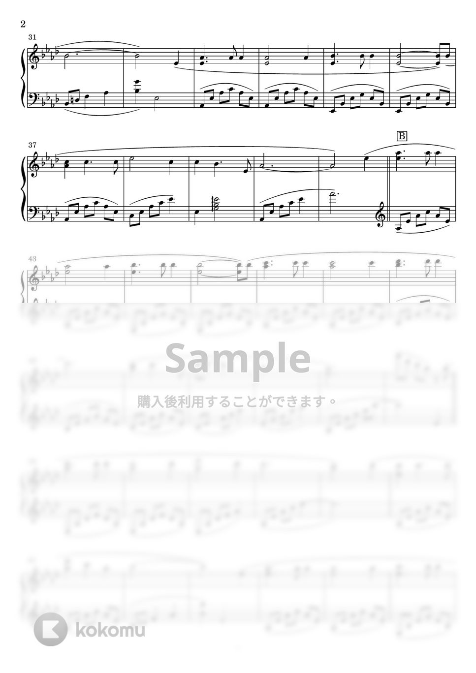 紅の豚 - さくらんぼの実る頃(フルサイズver.) (ピアノソロ) by Miz