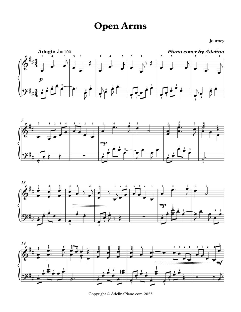 Journey Open Arms Sheets by Adelina Piano