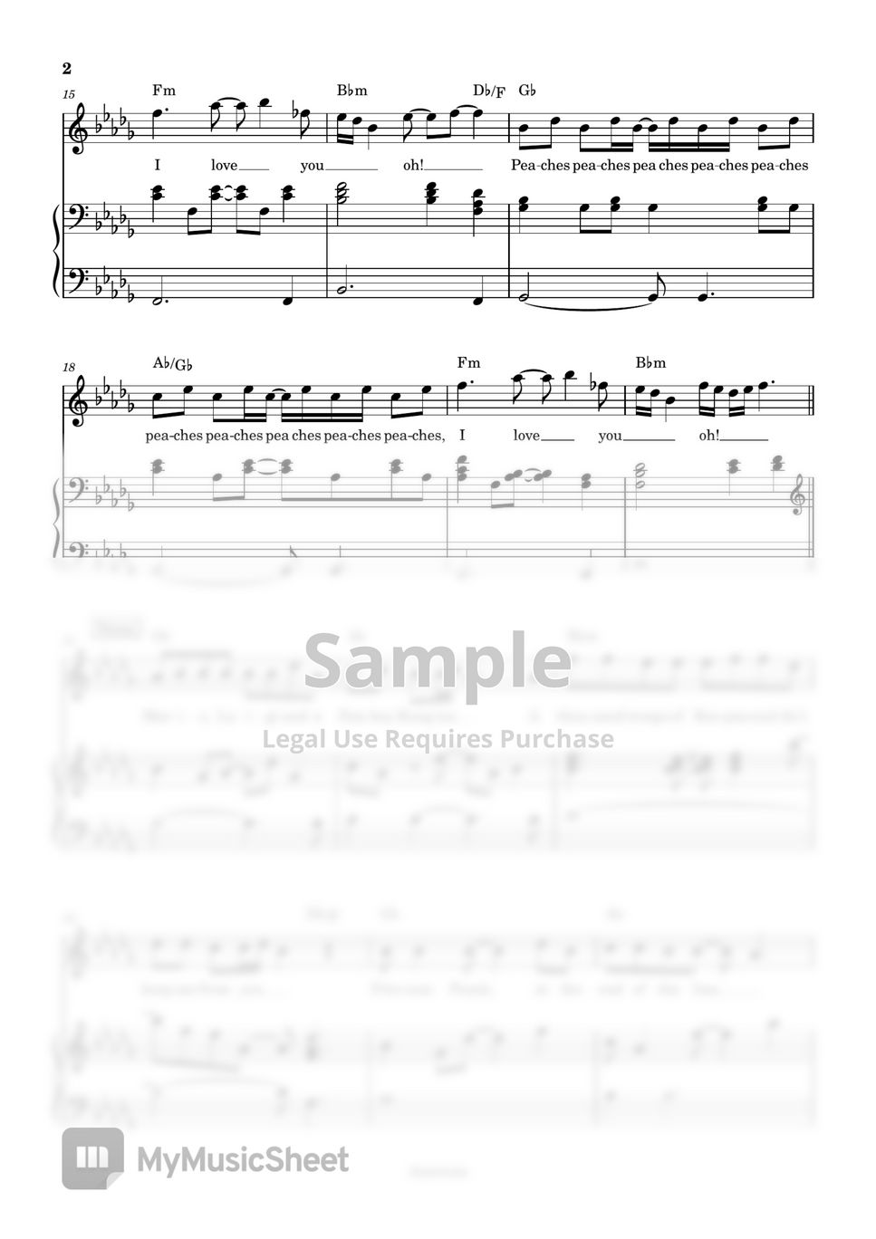 Jack Black - Peaches (Vocal & Piano) by Anacrusa