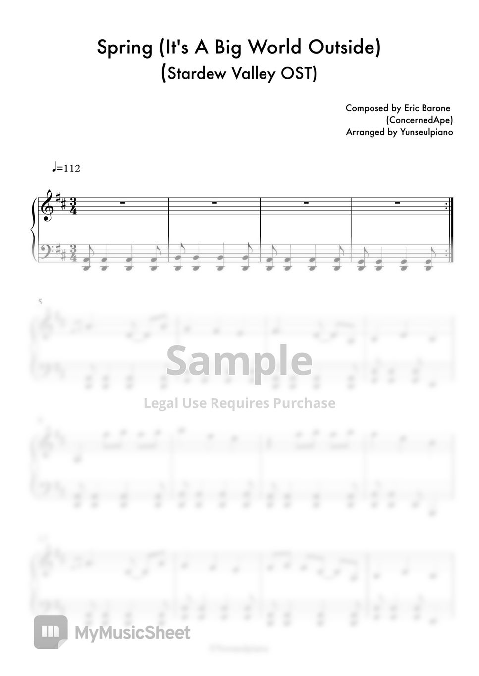 Stardew Valley OST - Spring (It's A Big World Outside).pdf by Yunseulpiano