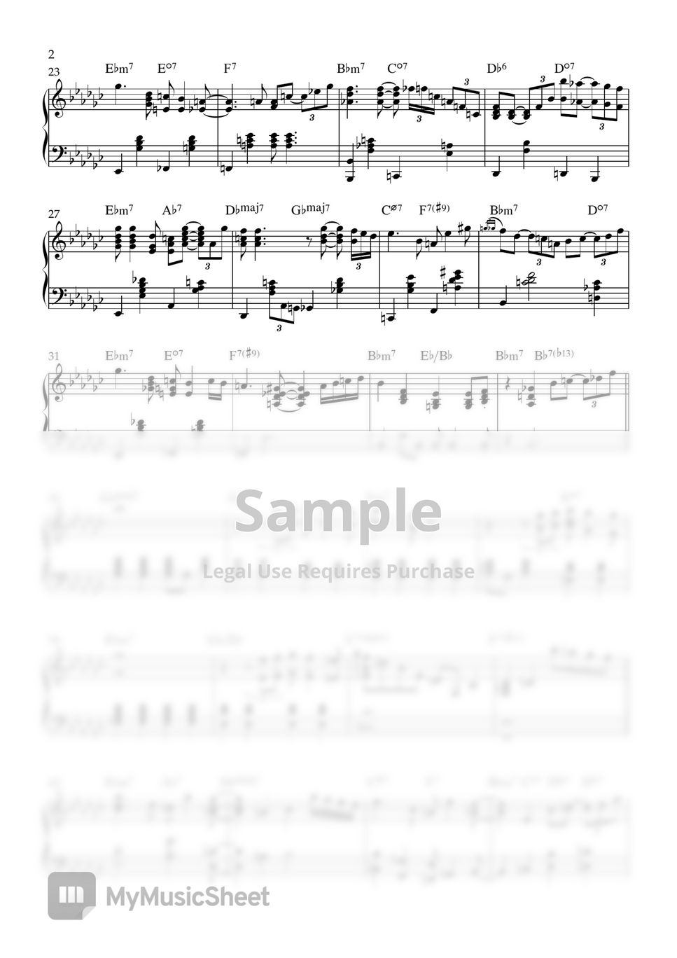 Françoise Hardy comment te dire adieu (재즈 ver.) Sheets by Loo Piano