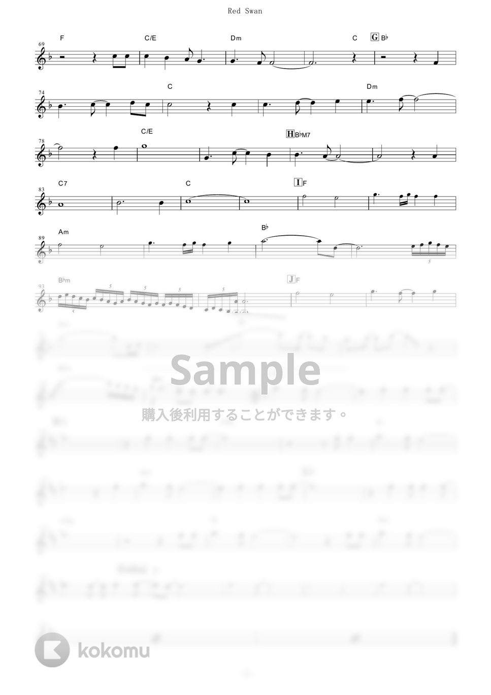 YOSHIKI feat. HYDE - Red Swan (『進撃の巨人』 / in Eb) by muta-sax