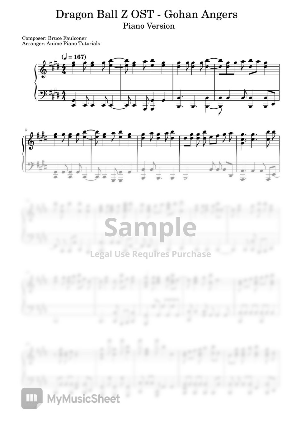 Dragon Ball Z Sheet music for Piano, Violin (Solo)