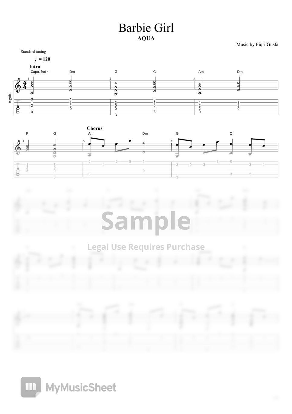 Aqua - Barbie Girl Tab + 1staff by Fiqri Gusfa