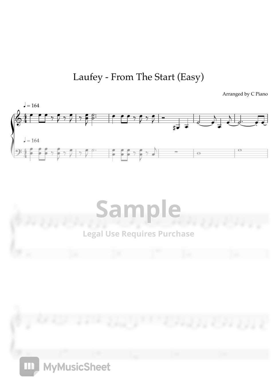 Laufey - From The Start (Easy Version) by C Piano