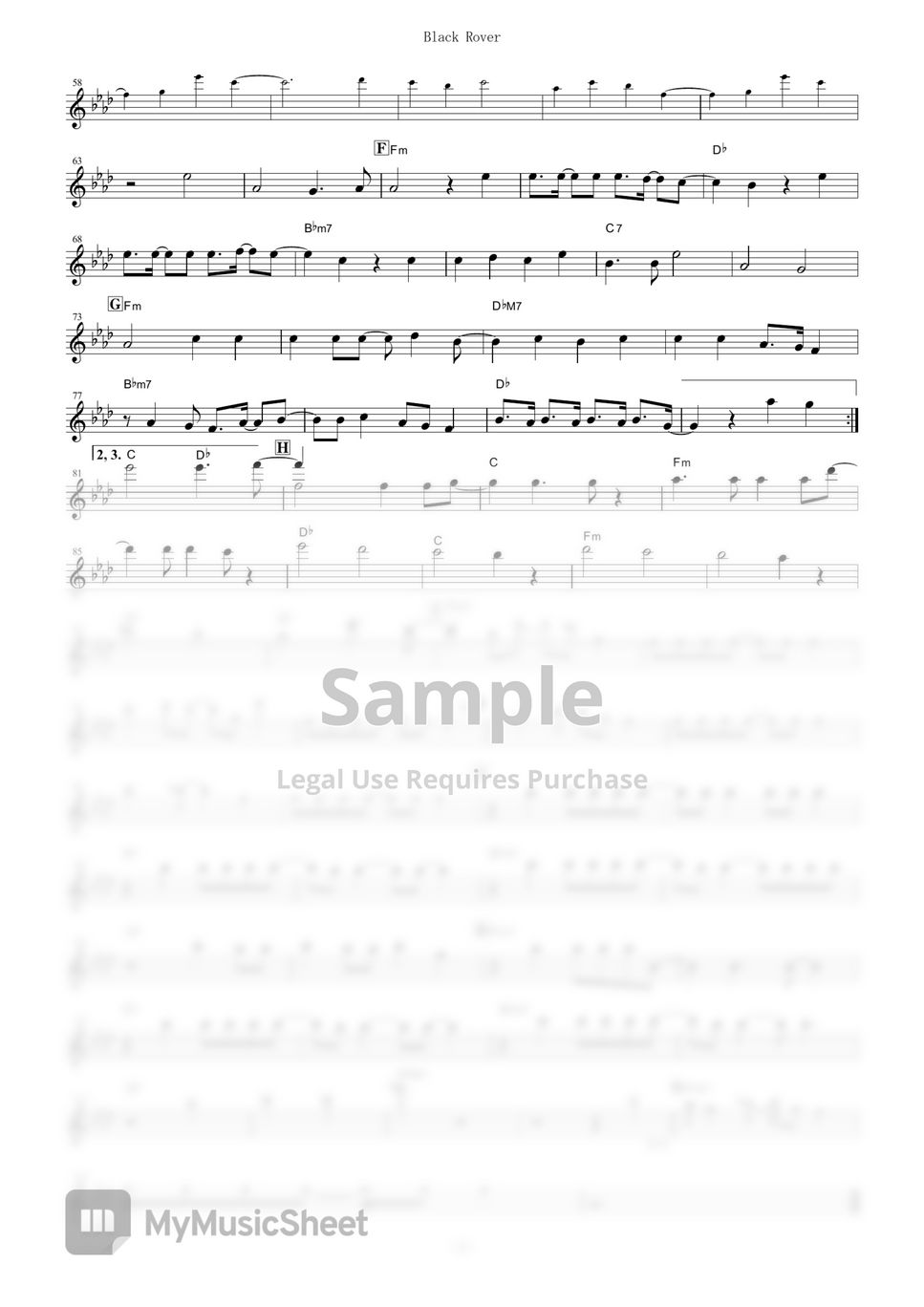 Black Clover - Black Rover (in Bb) by Vickeblanka