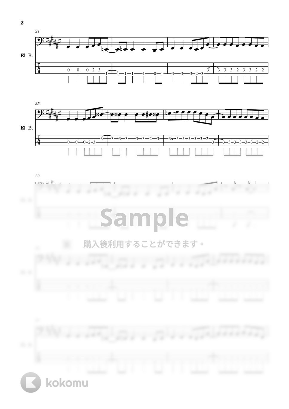 THE BACK HORN - 【ベース楽譜】 コバルトブルー / THE BACK HORN - Cobalt Blue / THE BACK HORN 【BassScore】 by Cookie's Drum Score