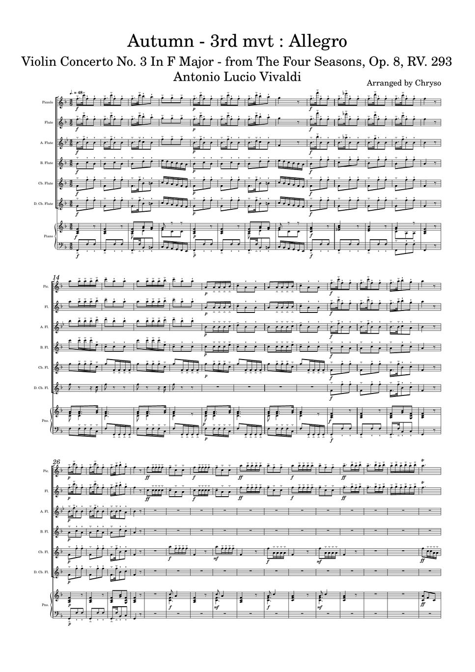 Antonio Lucio Vivaldi - 31. Autumn - 3rd mvt : Allegro (pdf) Sheet by ...