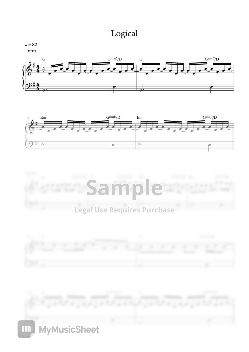 Olivia Rodrigo - logical (EASY PIANO SHEET) by Pianella Piano