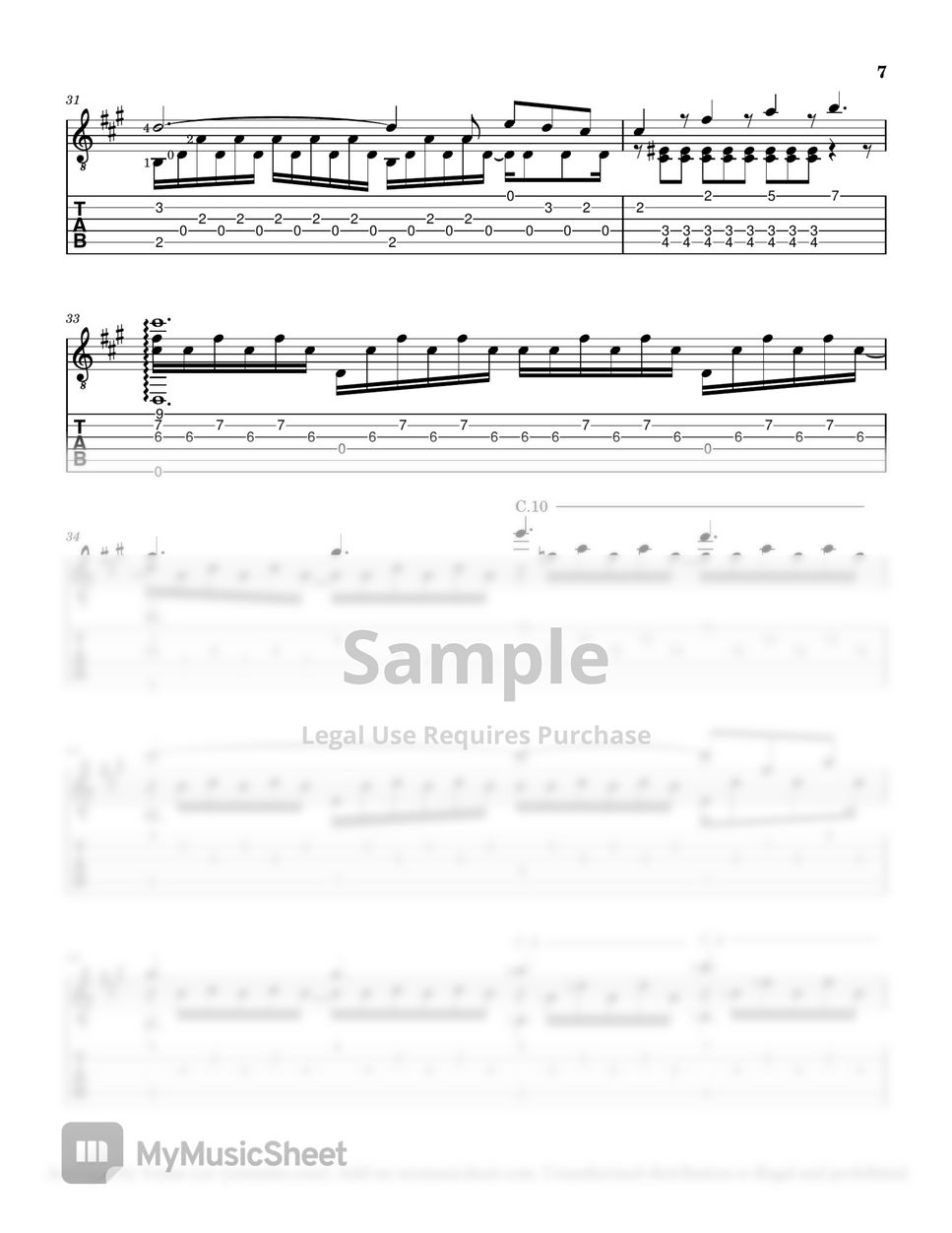 JVKE - Golden Hour - Guitar Solo (Staff+Tab) by Yenne Lee