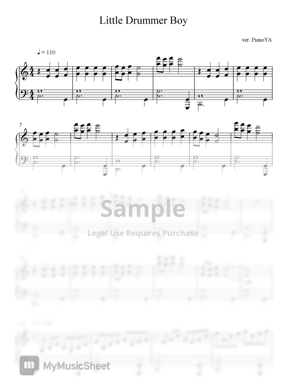 Little Drummer Boy Sheets avtorja PianoYALittle Drummer Boy Sheets avtorja PianoYA  