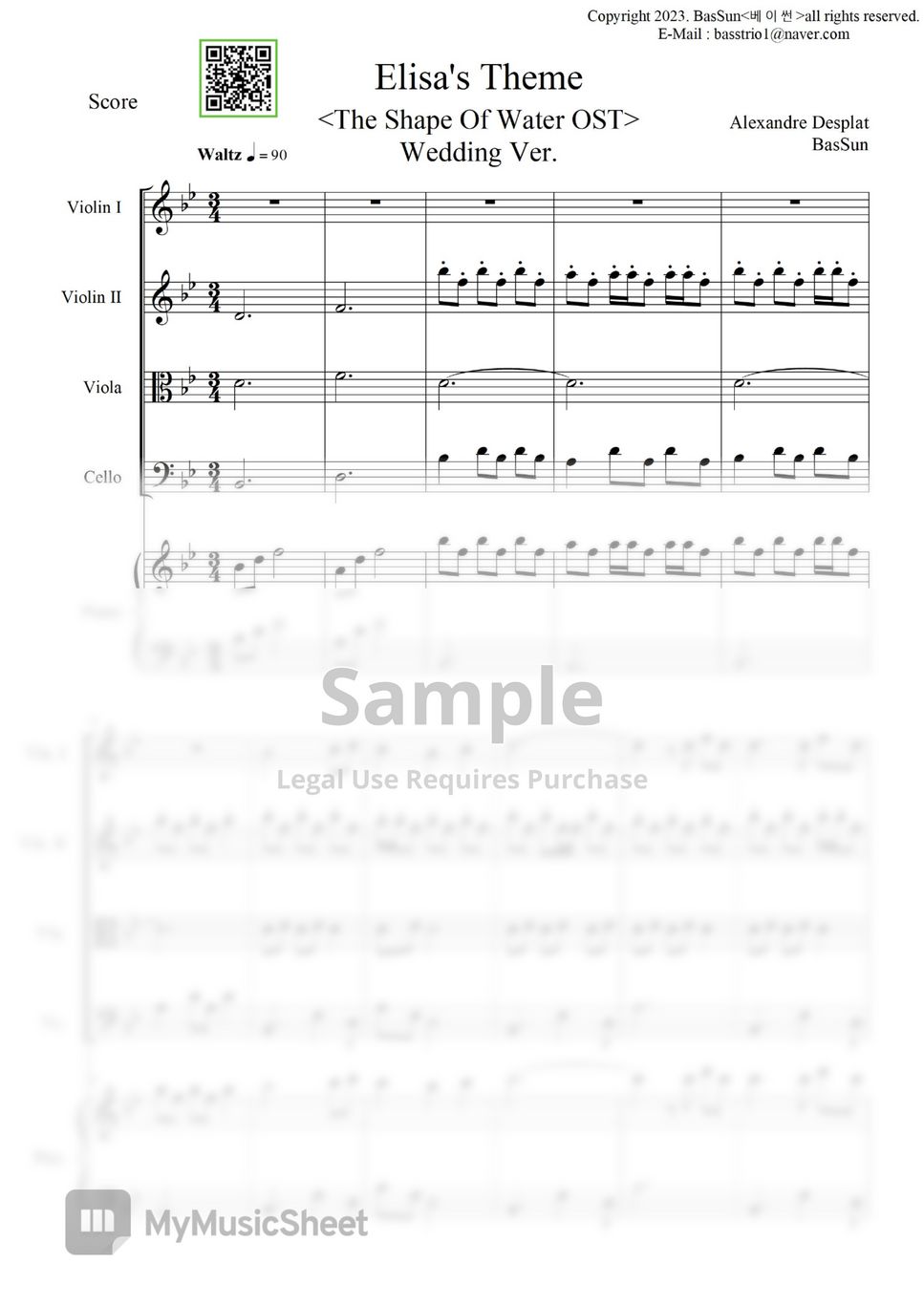 Alexandre Desplat - Elisa's Theme (Classic Piano Quartet / Arrangement / The Shape Of Water OST) by BasSun
