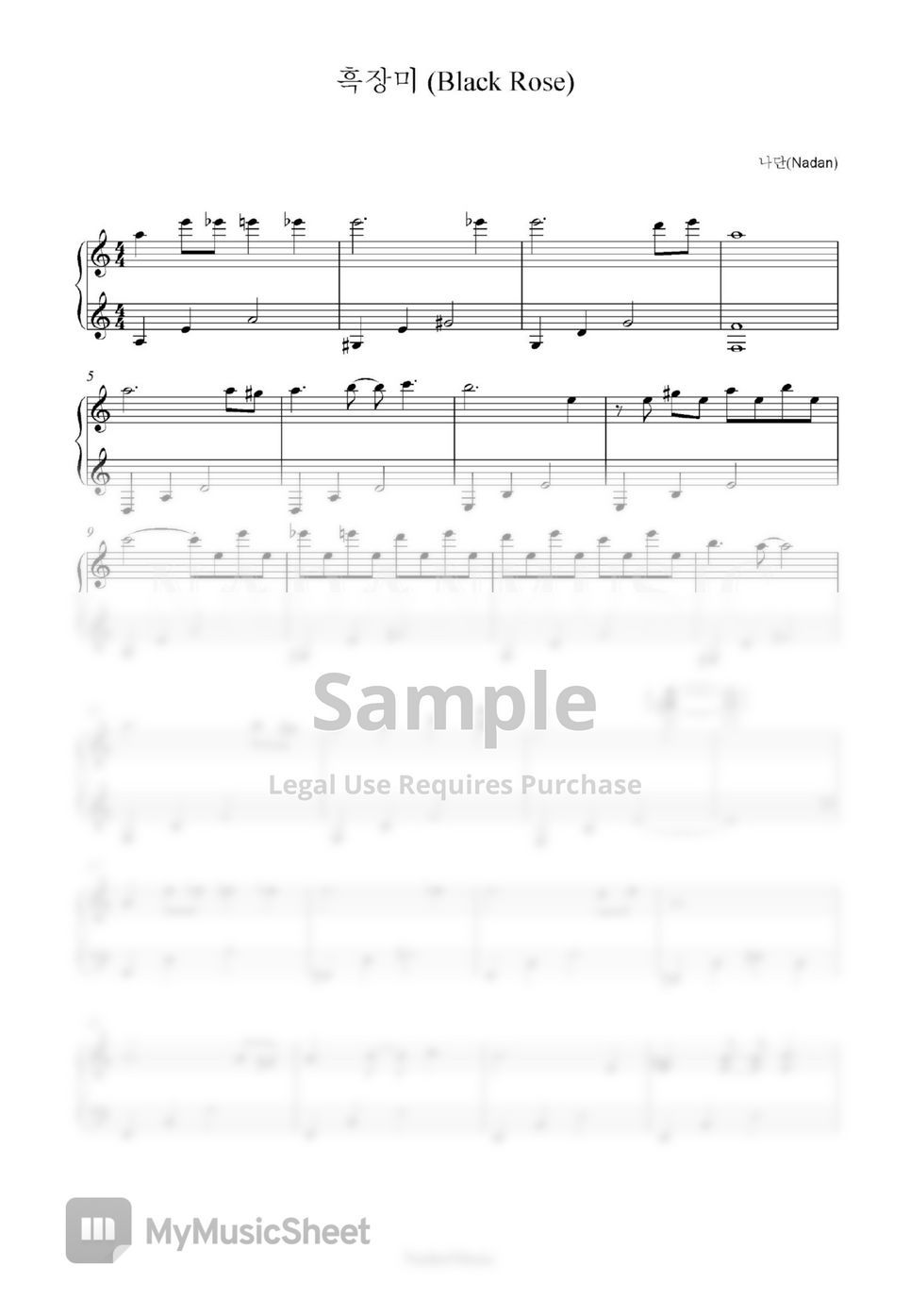 Black Rose - Nadan /'You Will Be Mine Forever, Hatred, Grudge : Newage Piano' piano sheet