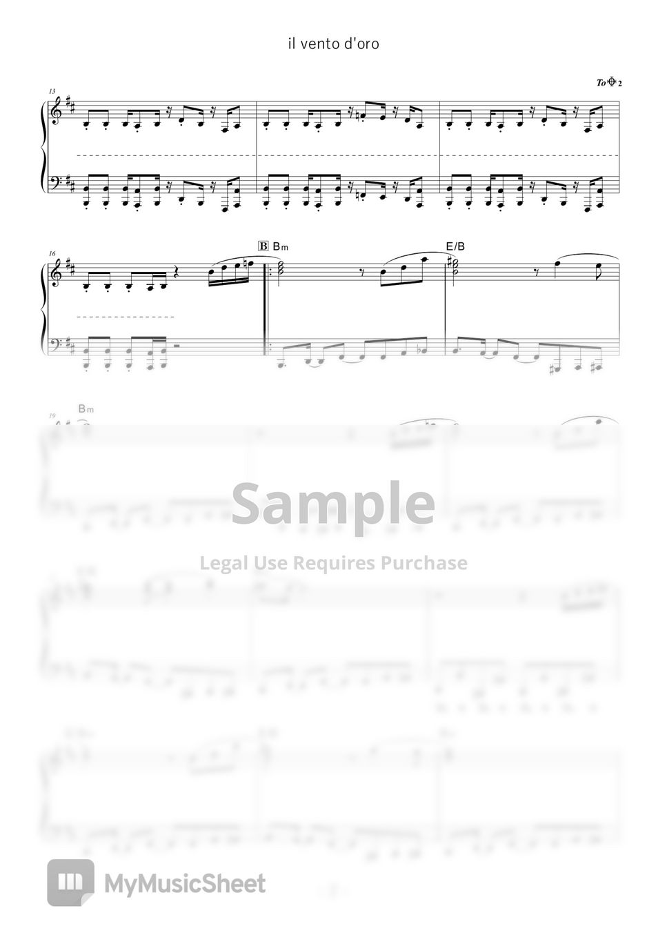 Yugo Kanno - Giorno's Theme - il vento d'oro (★★★☆☆ / JoJo's Bizarre Adventure Part 5: Golden Wind OST) by D-sun