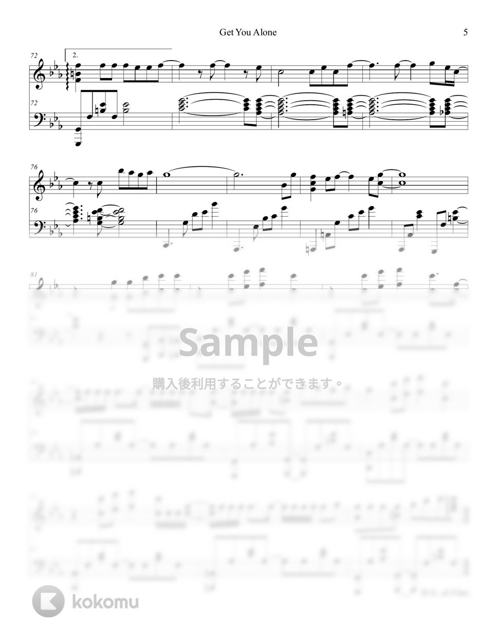 BAEKHYUN - Get You Alone by Lunar Piano - Page 5