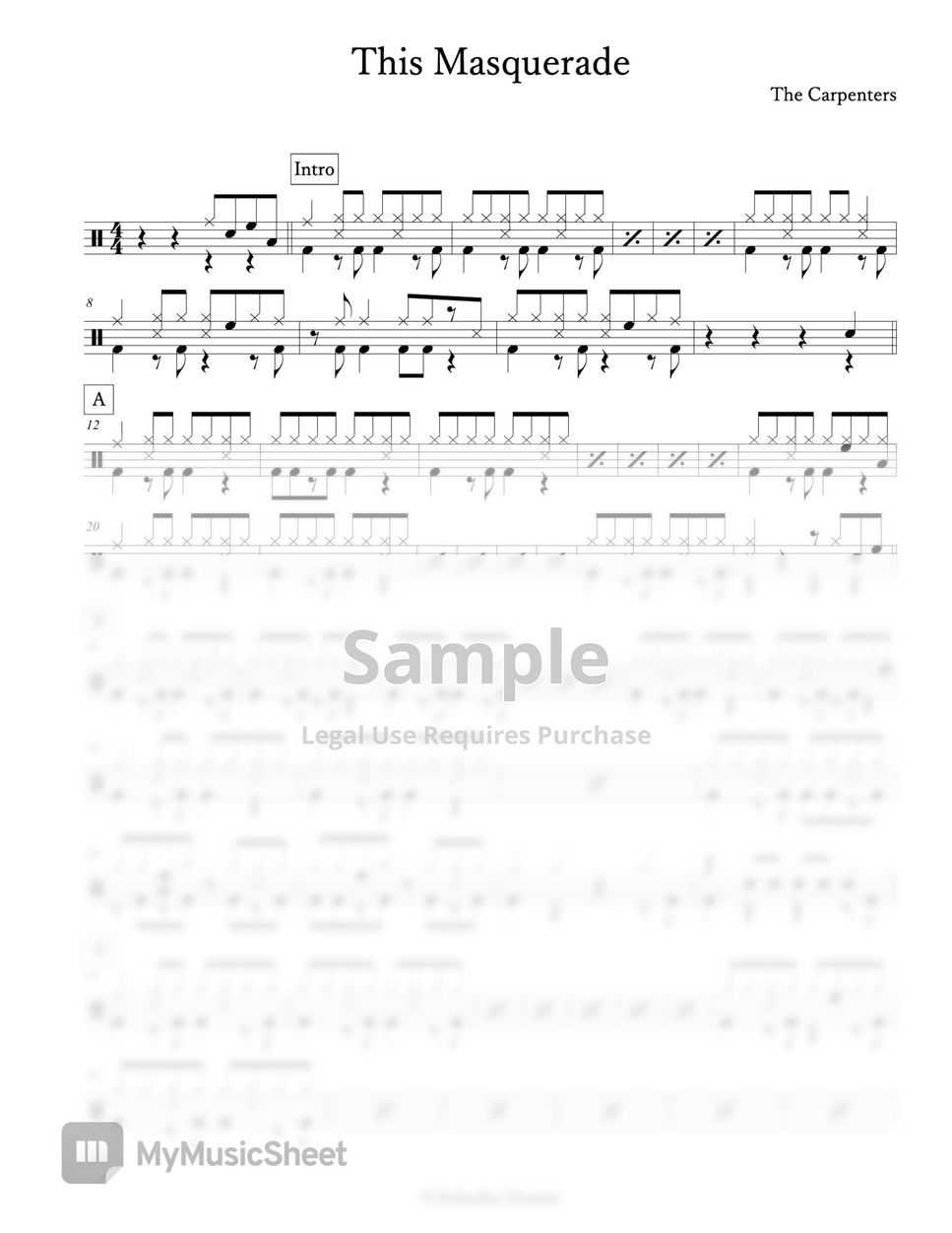 the-carpenters-this-masquerade-sheets-by-arkadia-drums