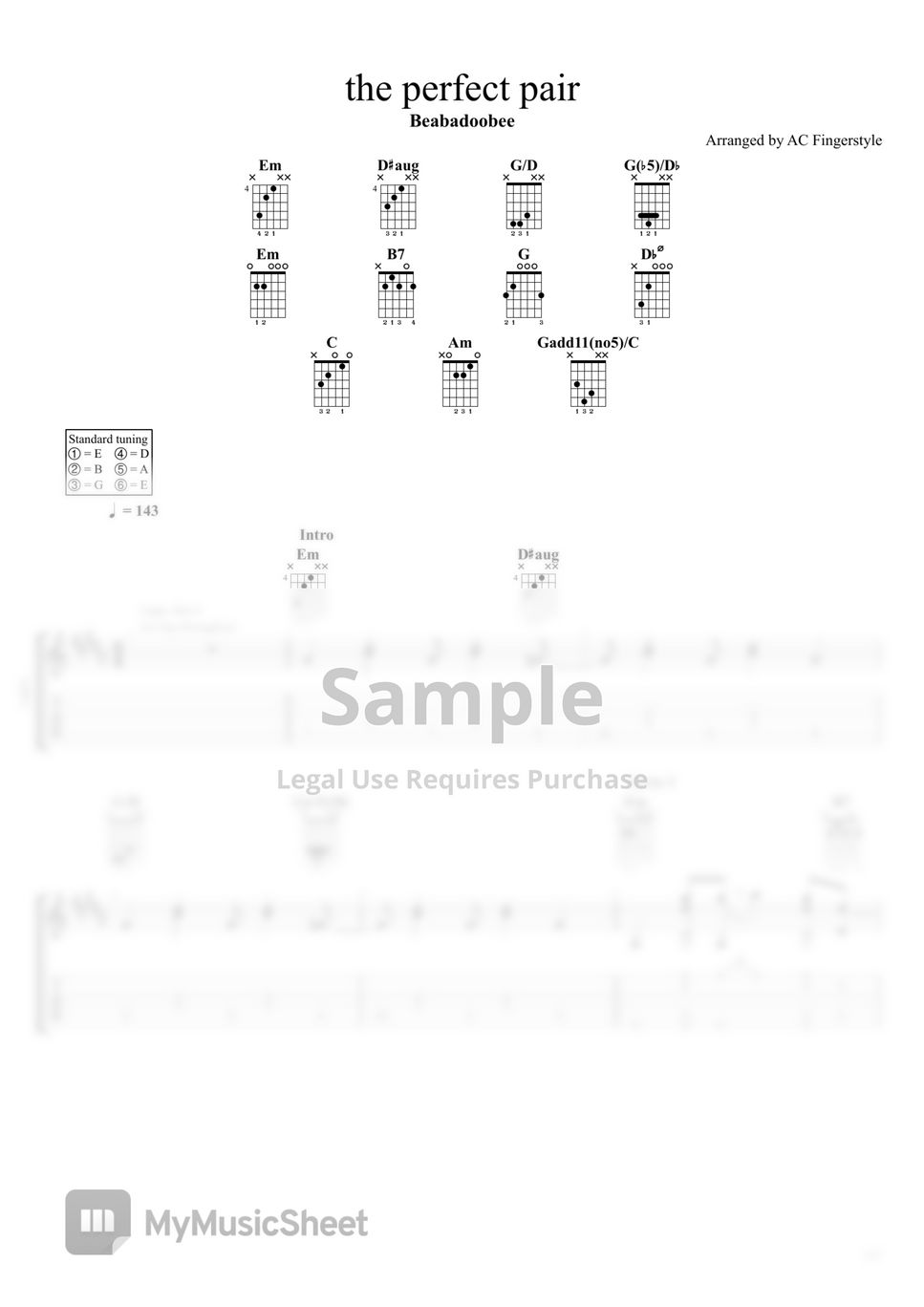 beabadoobee-the-perfect-pair-tab-1staff-by-ac-fingerstyle