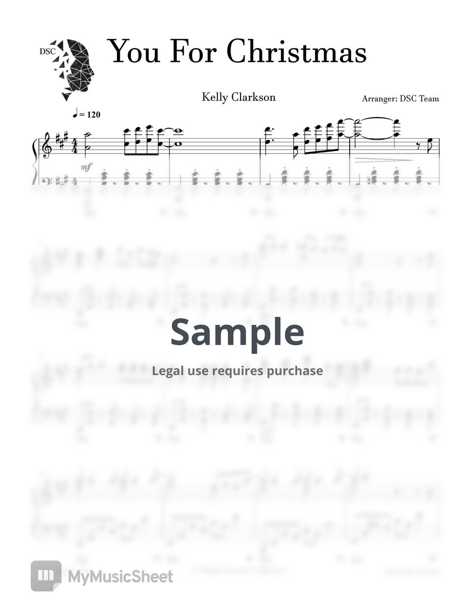 Kelly clarkson you for christmas sheets by digital scores collection
