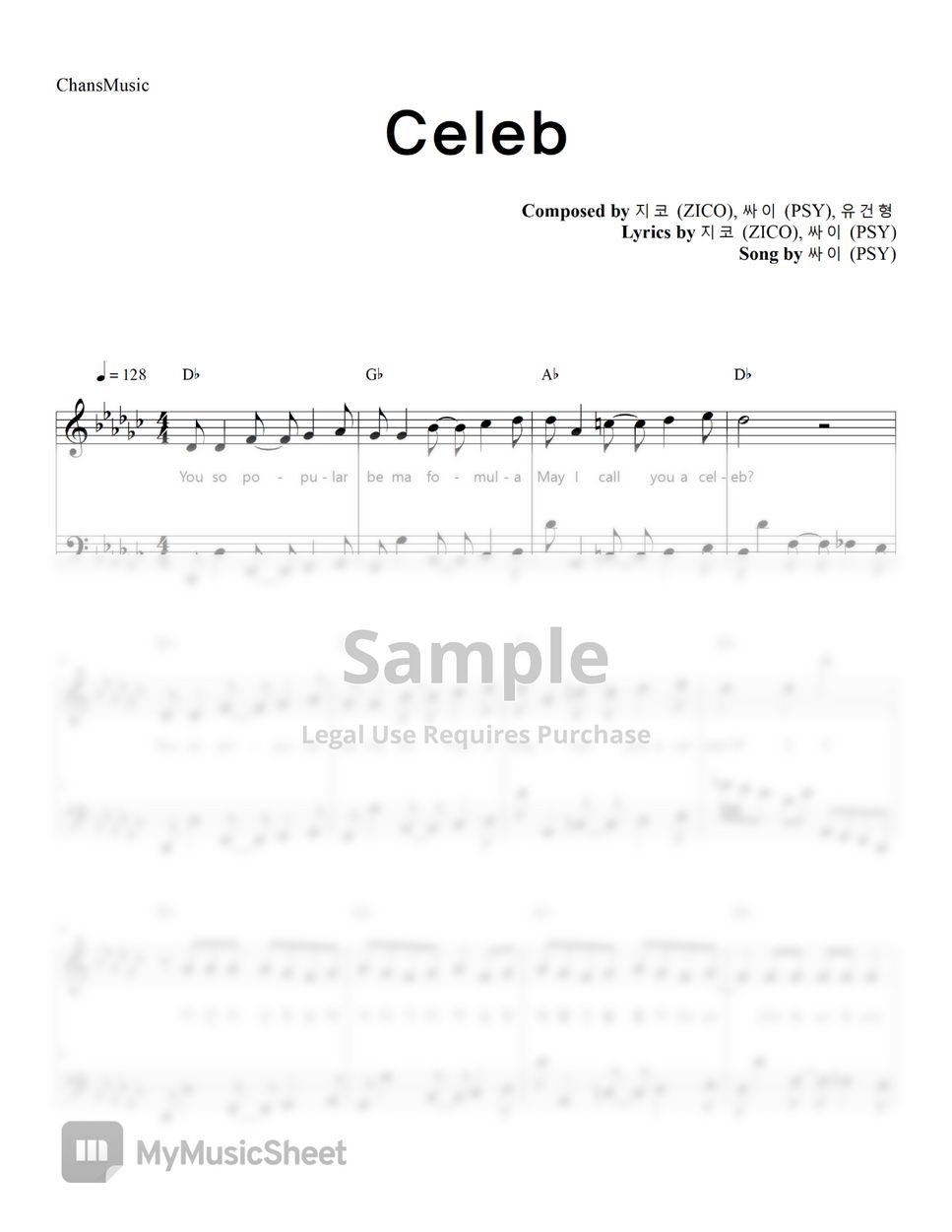 PSY - Celeb (Easy Version) by ChansMusic