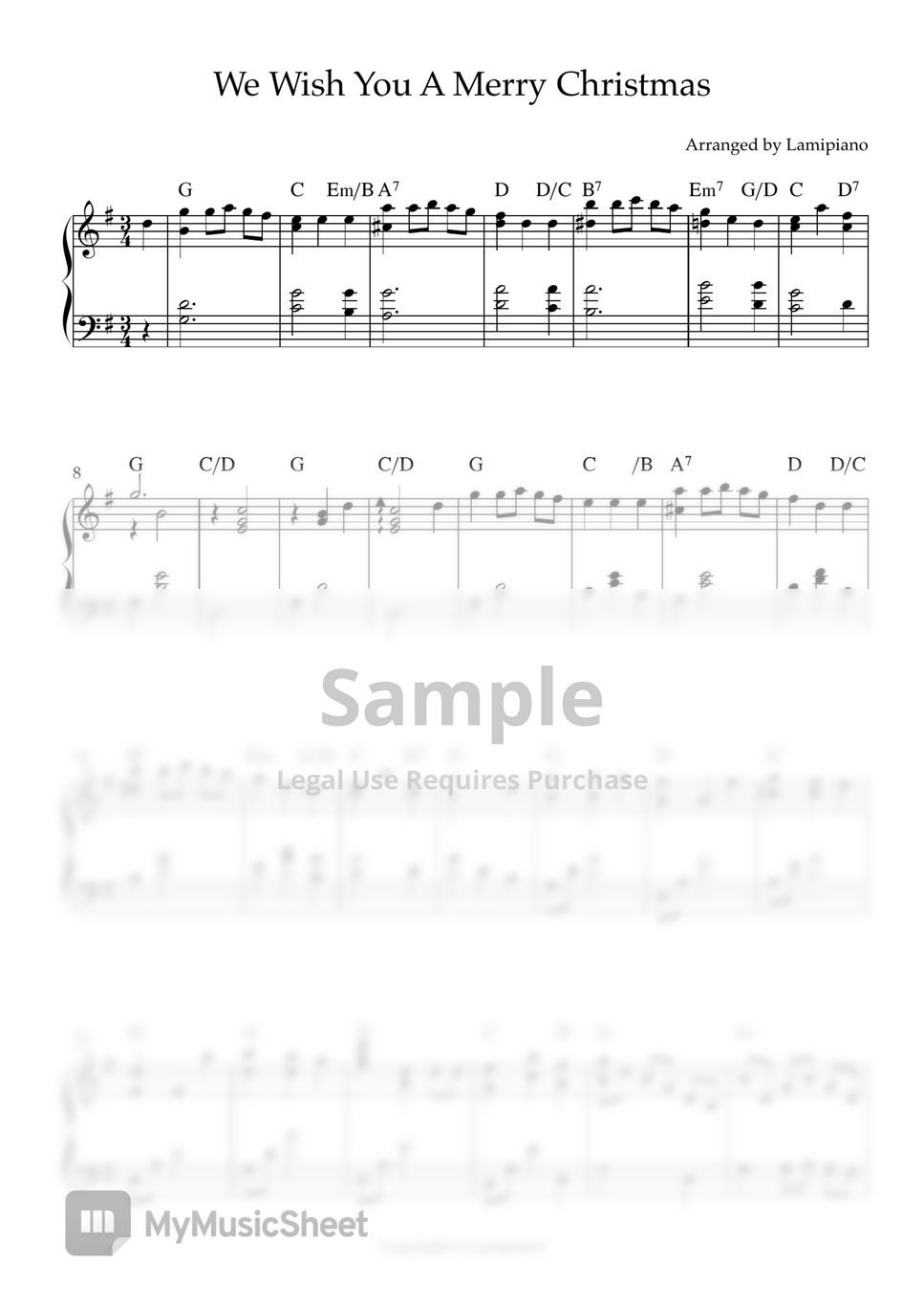 Carol - We Wish You a Merry Christmas (Christmas Song/Carol/Piano solo) by Lamipiano