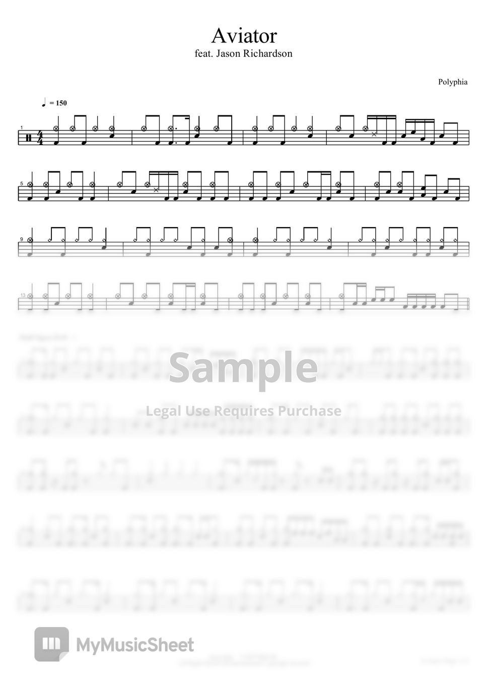Polyphia - Aviator feat. Jason Richardson Sheets by COPYDRUM