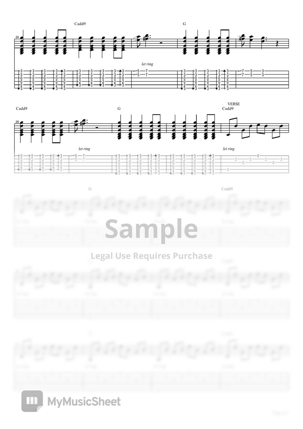 BTS - SERENDIPITY (guitar tab) Sheets by Woojeong Park