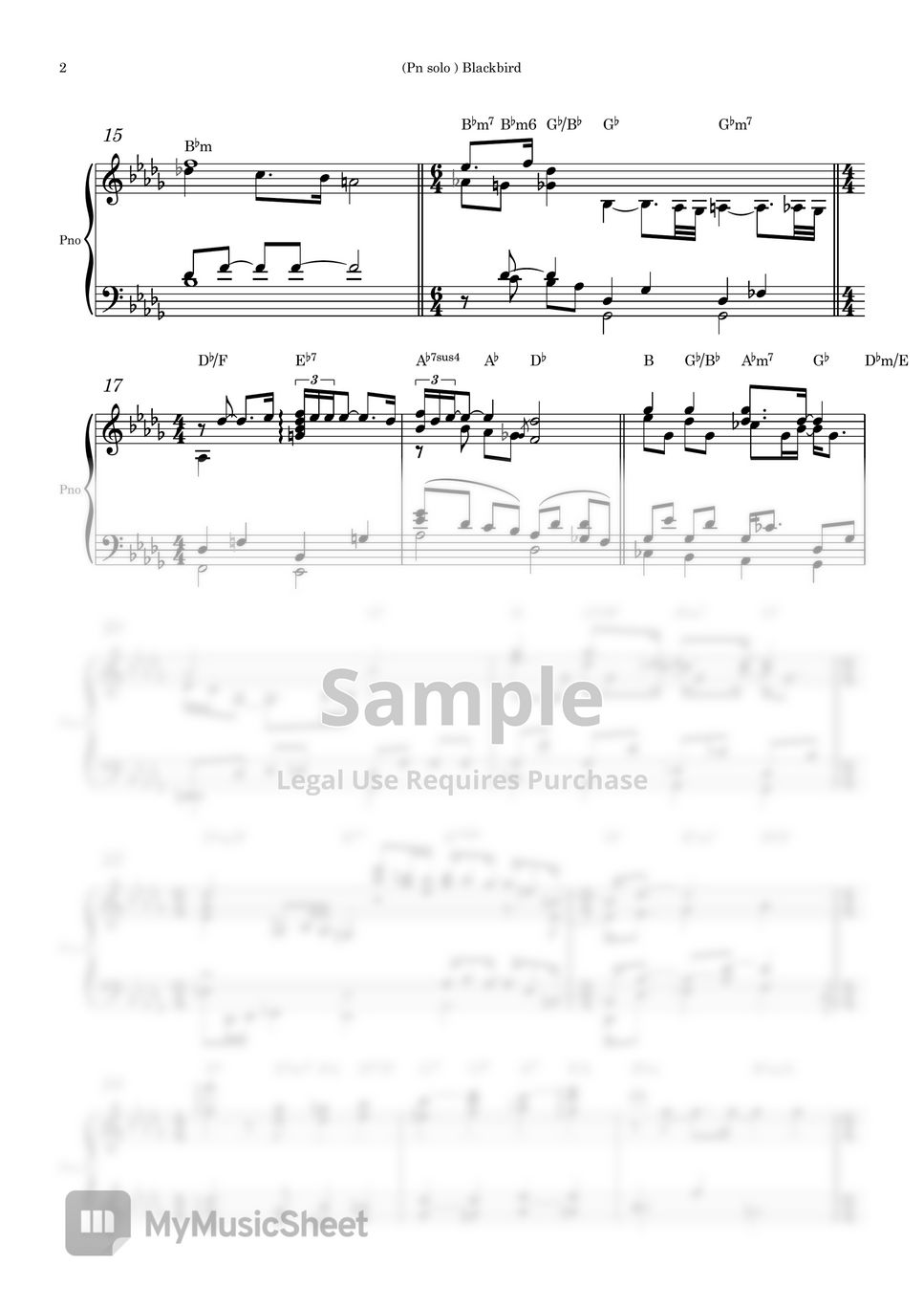 Paul McCartney - Blackbird (piano solo) by Piano QQQ