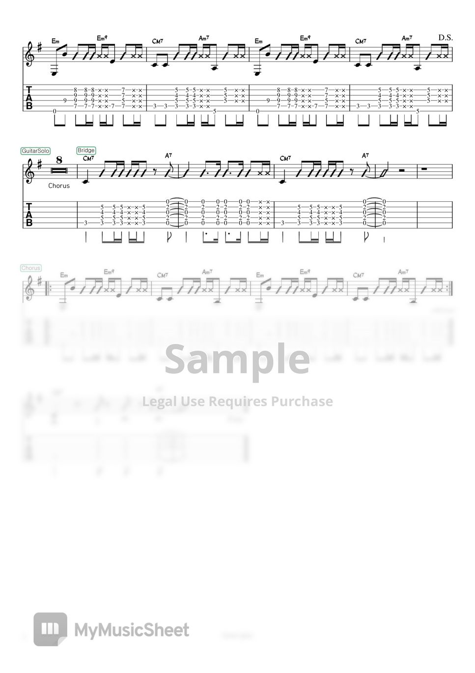 Incubus Drive (Guitar pt) Sheets by Igloo Studio