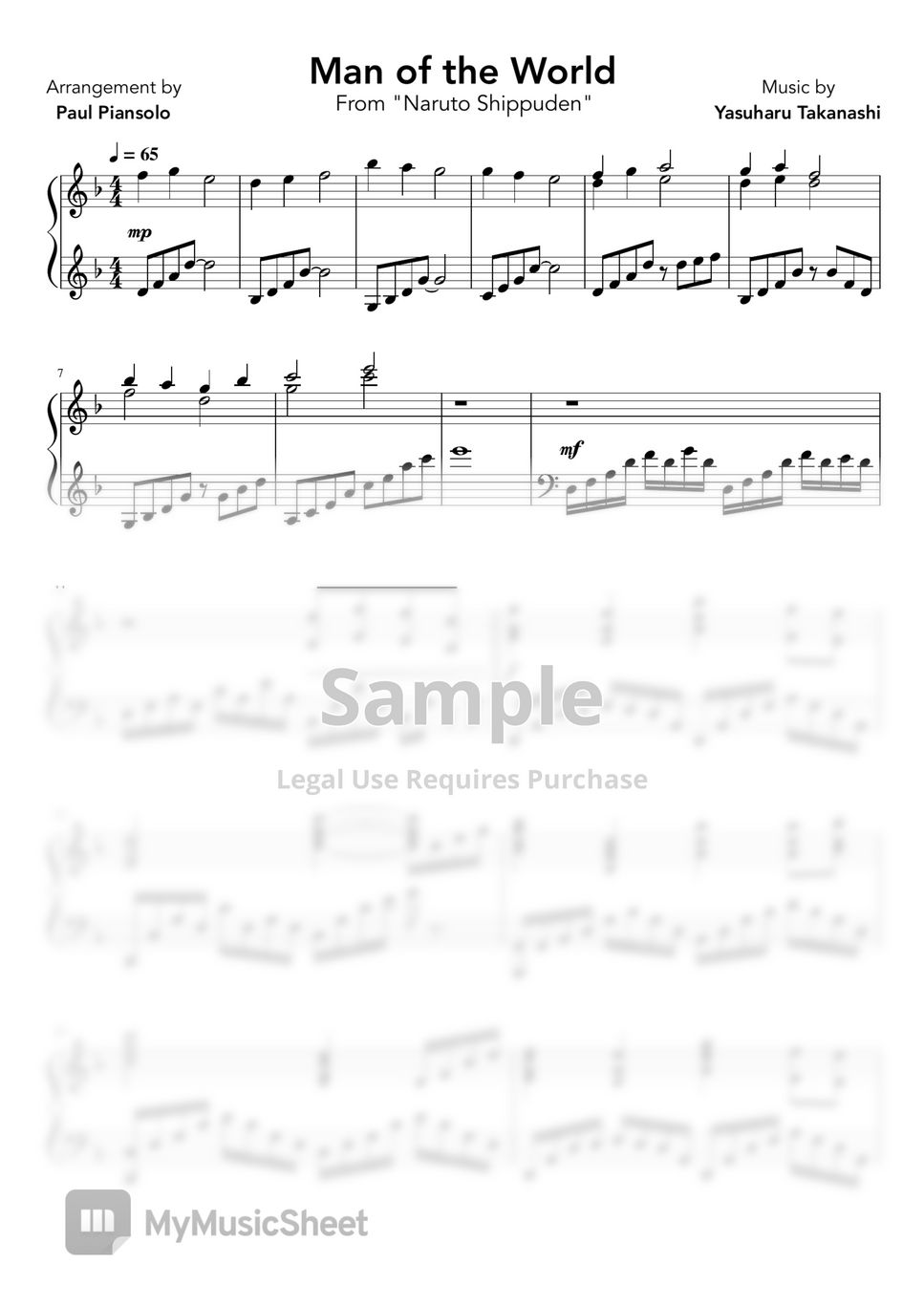 Yasuharu Takanashi - Naruto Shippuden - Man of the World by Paul Piansolo