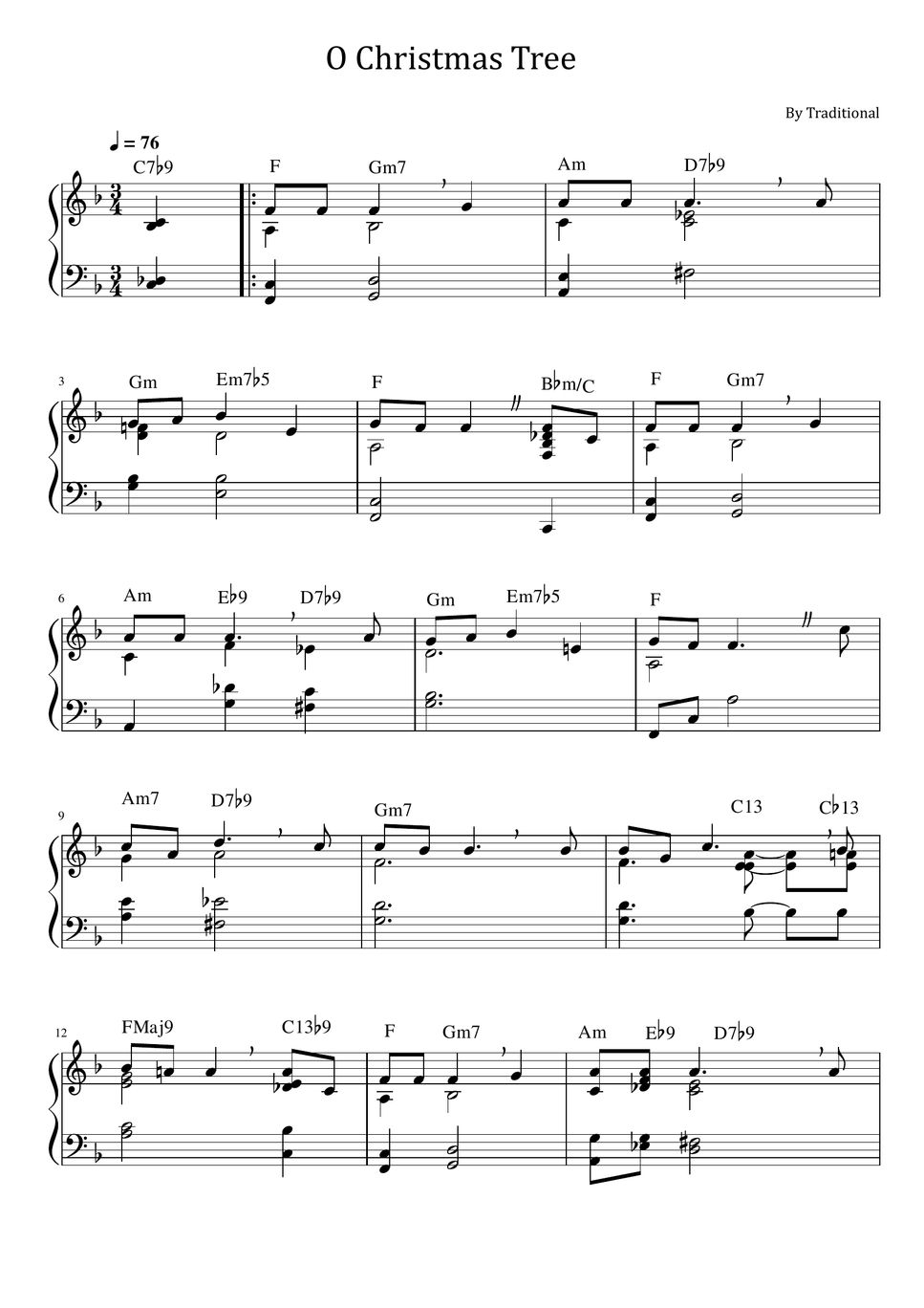 traditional-o-christmas-tree-for-piano-solo-with-chord-hoja-by-poon