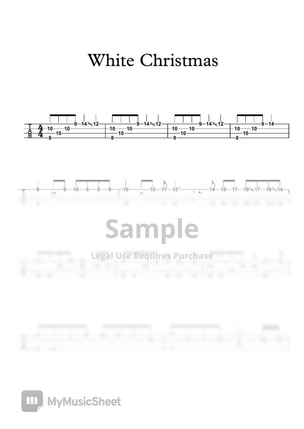 Irving Berlin - White Christmas Solo Bass by BassTabsWorld
