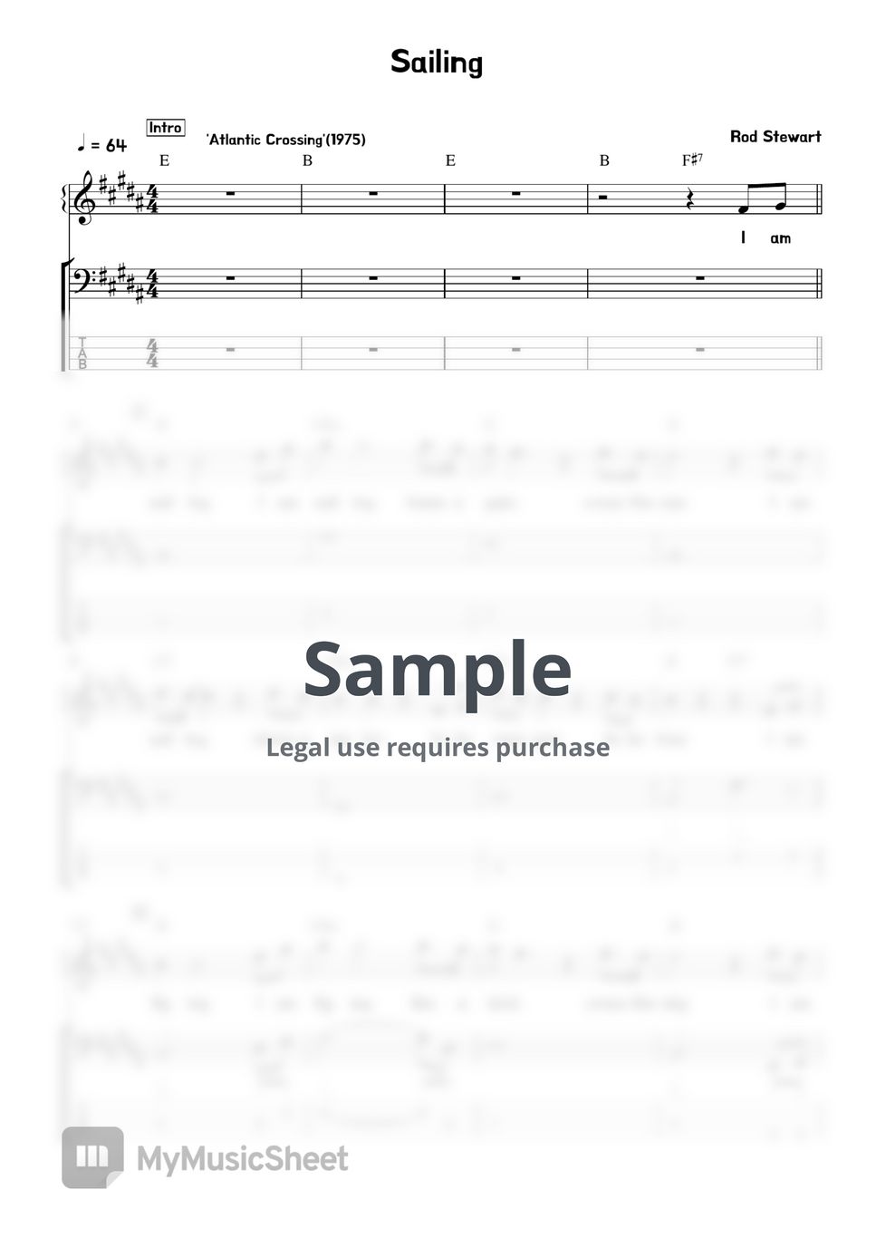 Sailing Rod Stewart Guitar Chords