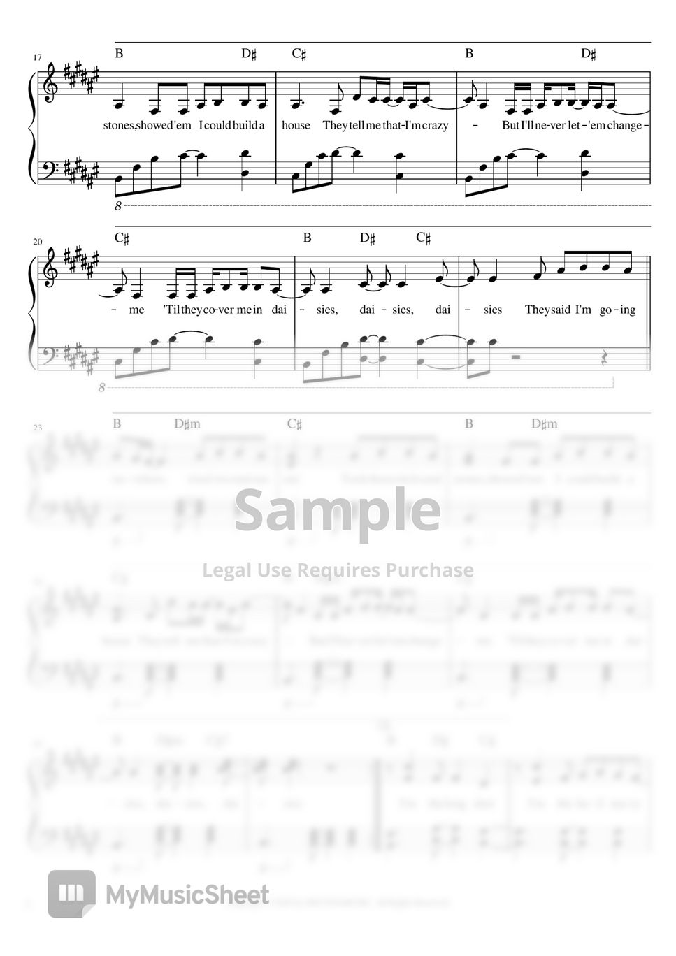 Katy Perry Daisies (Advanced Ver.) Sheet by DEUTDAMUSIC