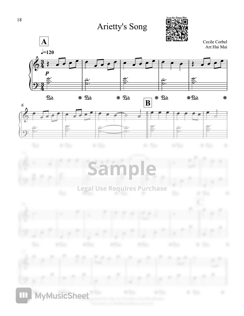 The Secret World of Arietty - Arietty's Song for Piano - Beginner by Hai Mai