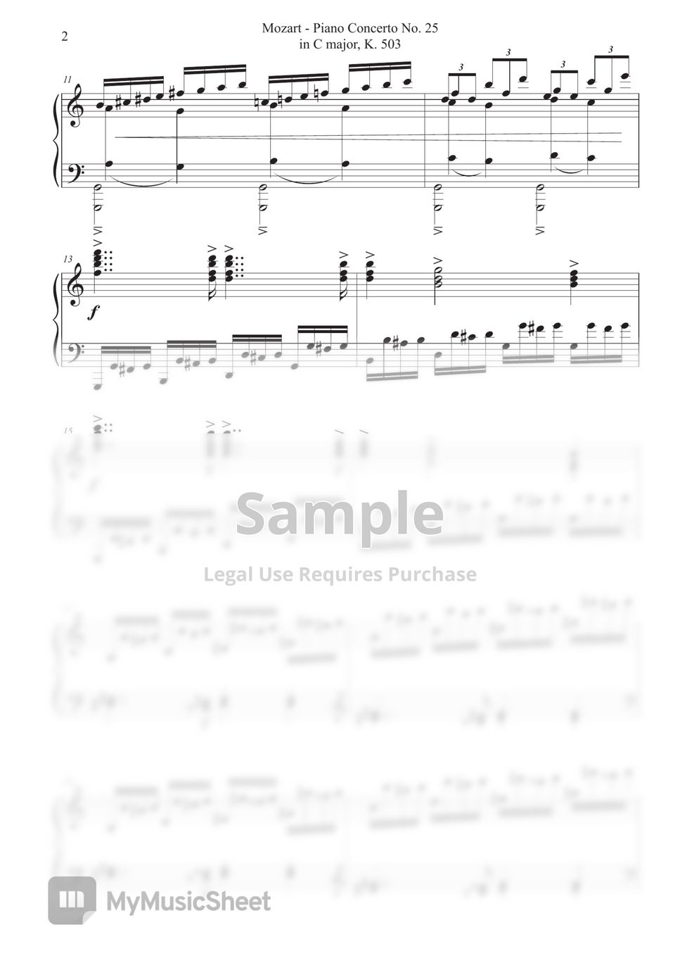 Mozart Piano Concerto No. 25 Cadenza by Murray Perahia (transcription) 악보
