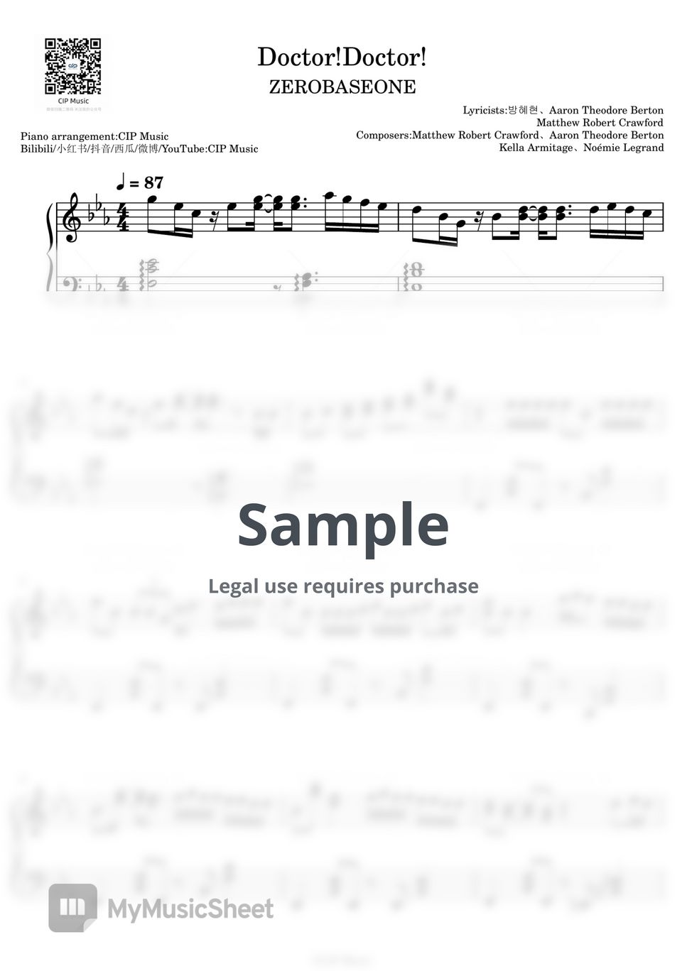 ZEROBASEONE - Doctor! Doctor! Partition by CIP Music