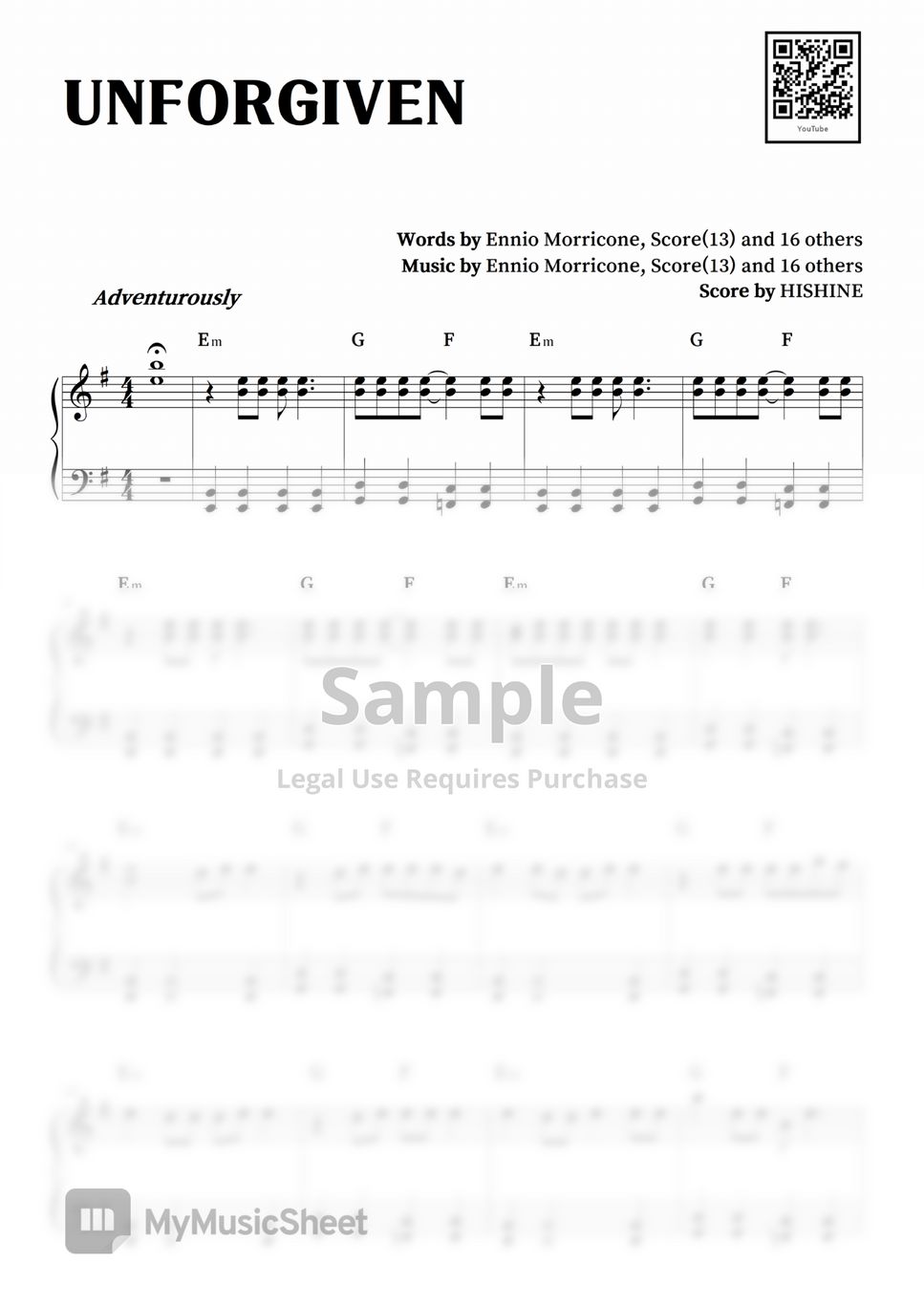 LE SSERAFIM - UNFORGIVEN (with easy ver.) Sheets by HISHINE
