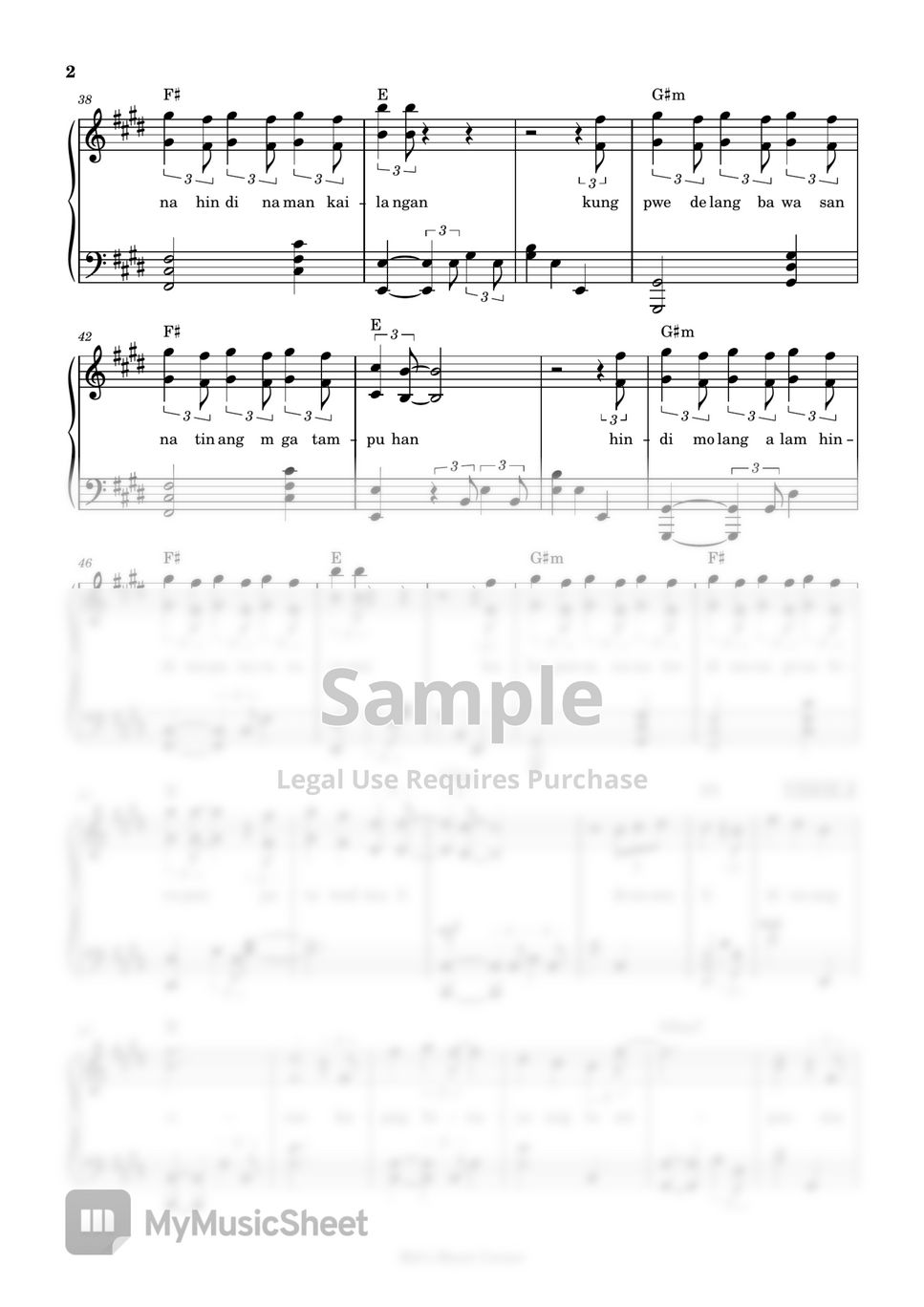 Itchyworms - Di Na Muli (piano sheet music) Sheets by Mel's Music Corner