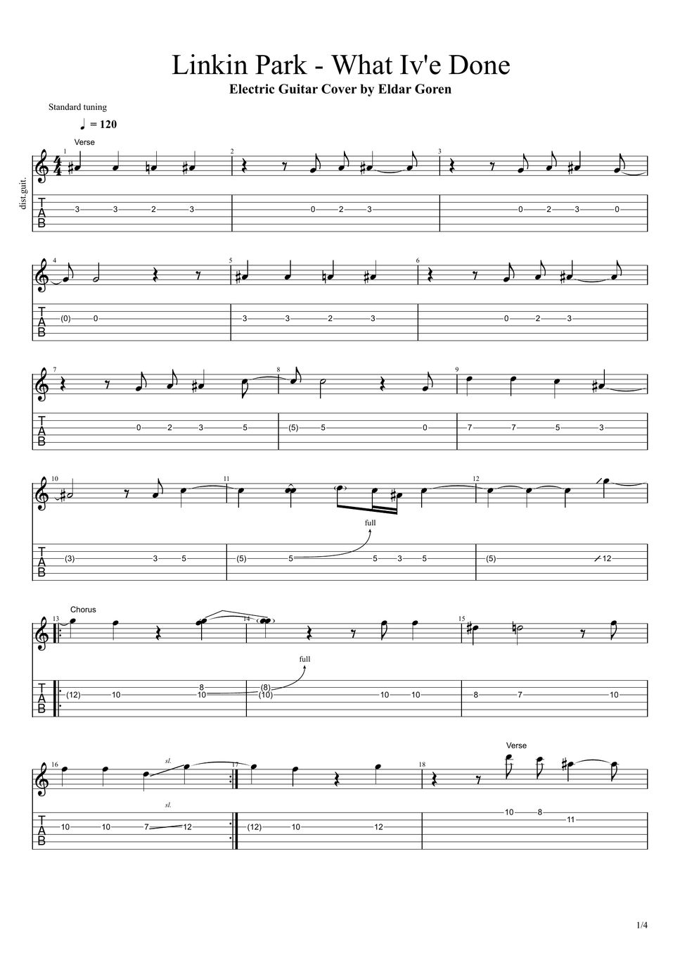 Linkin park what ive done tab by eldar goren