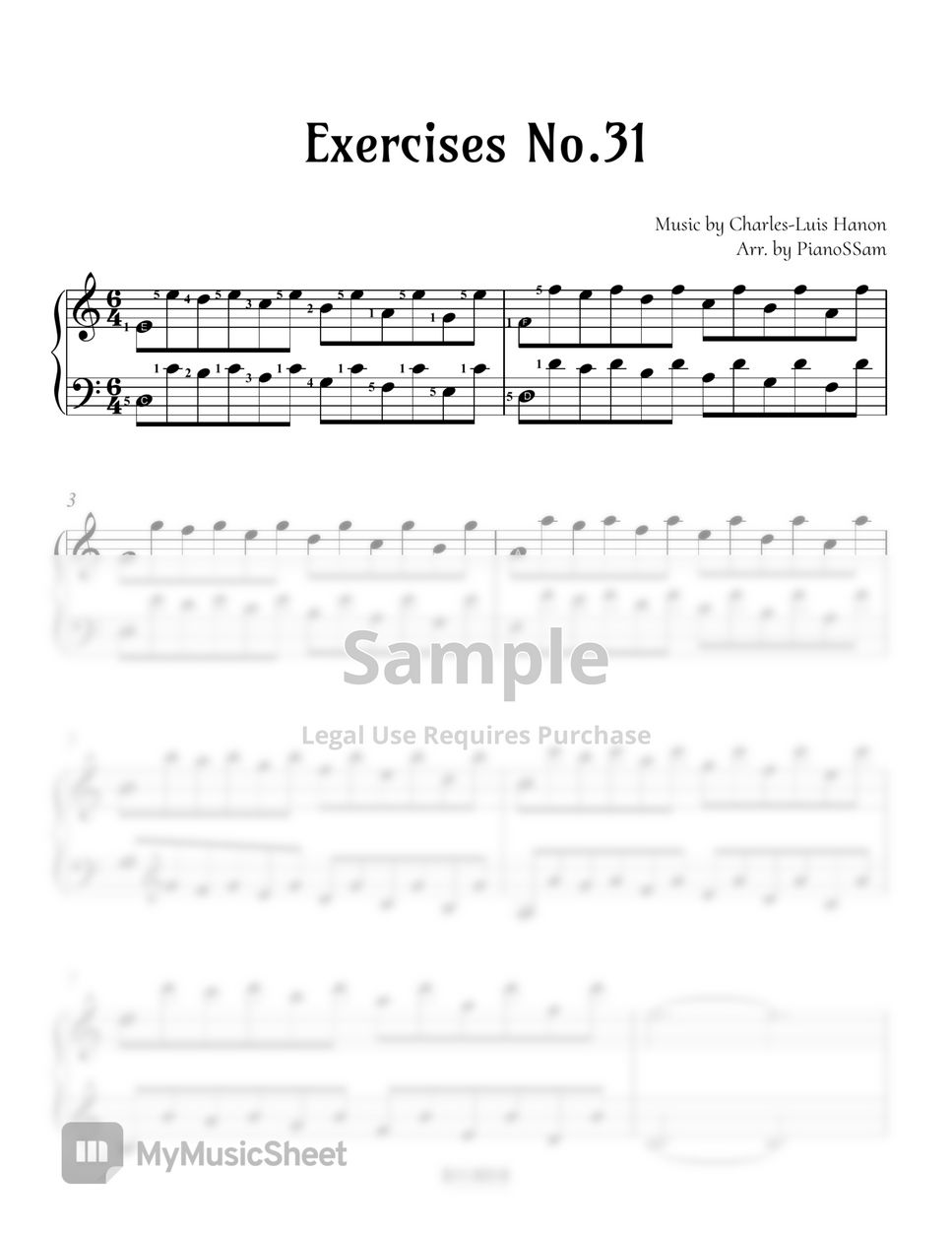 Hanon - [Piano Basics] Finger Practice - Hanon No. 31 (Easy) by PianoSSam
