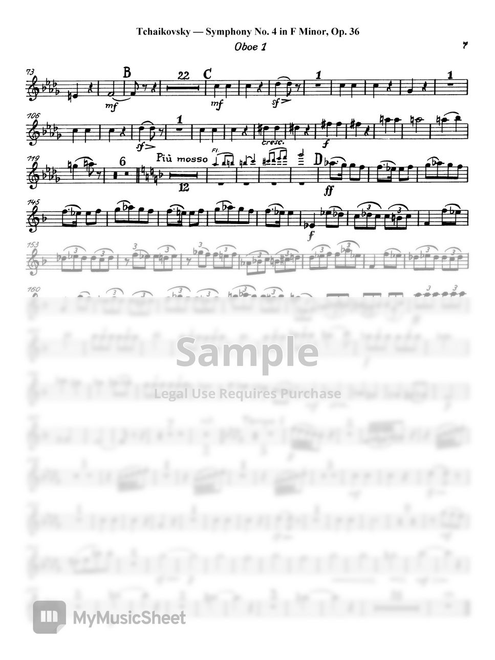 P.I.Tchaikovsky - Symphony No. 4 (2nd, 3rd mov.) by Original Sheet