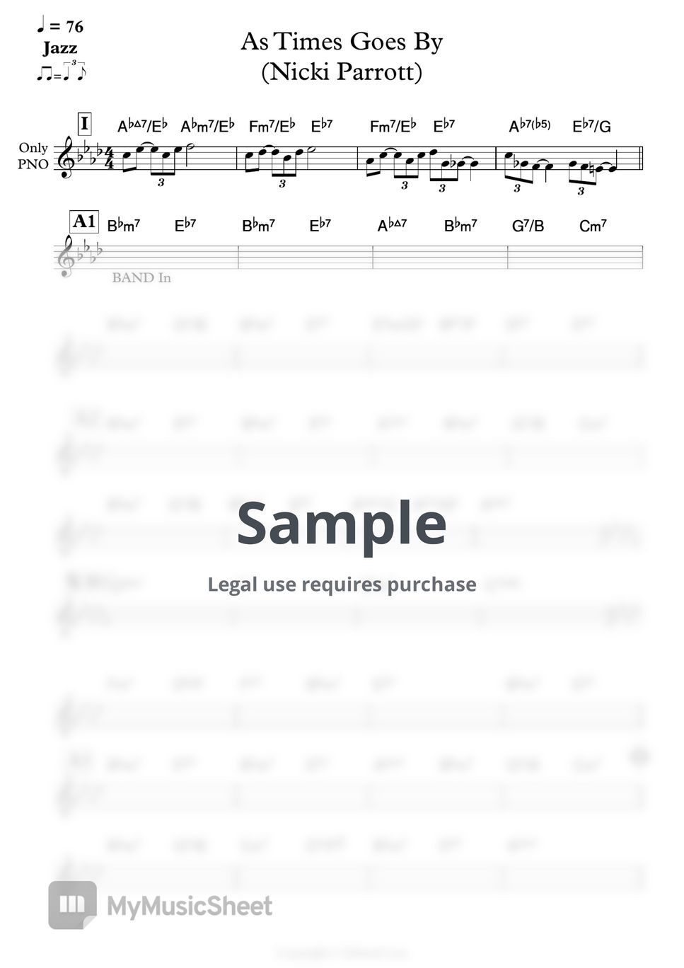 Nicki Parrott As Times Goes By Tab + 1staff by edward8561