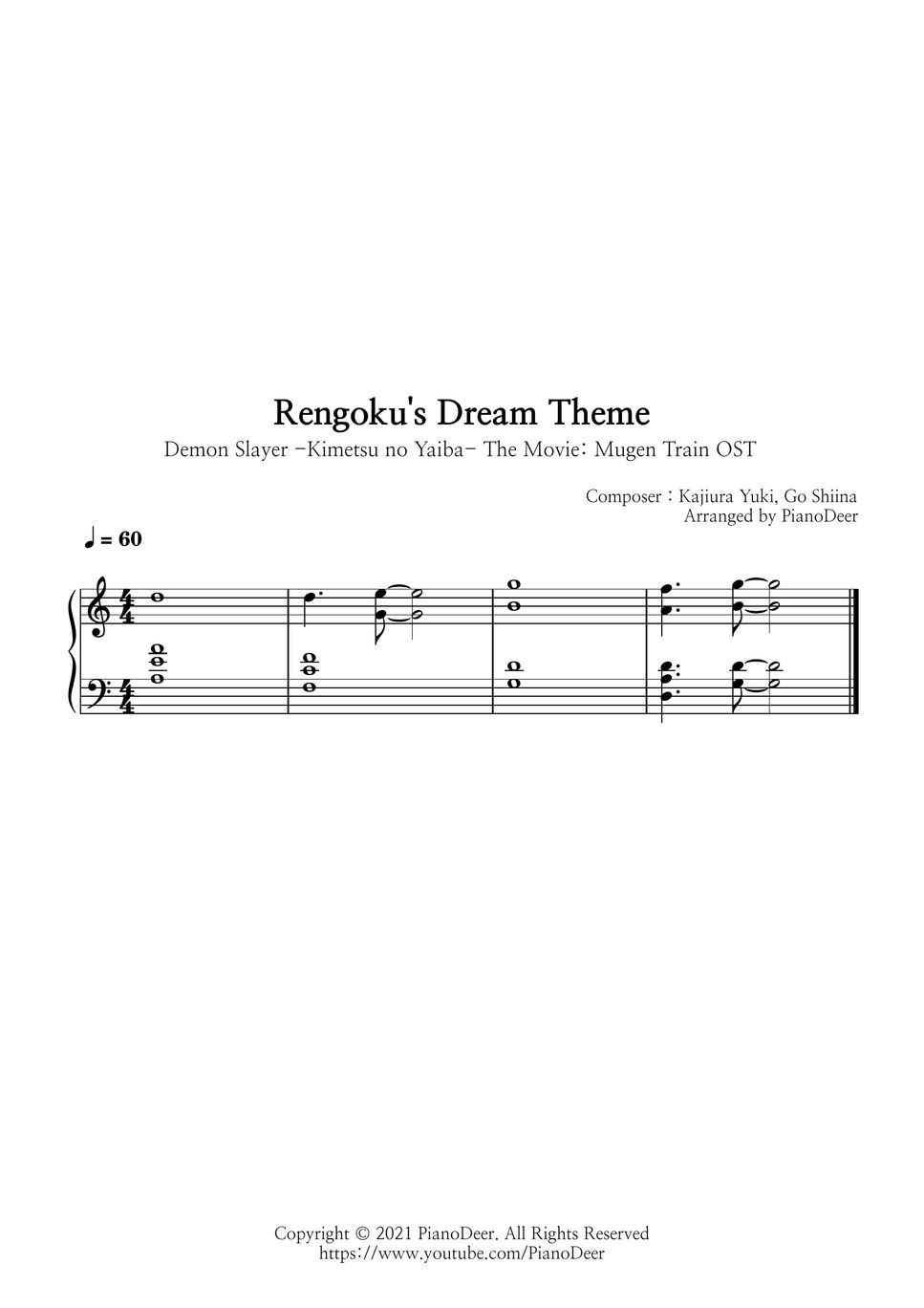 Demon Slayer: Kimetsu No Yaiba OST - Rengoku's Dream Theme by PianoDeer