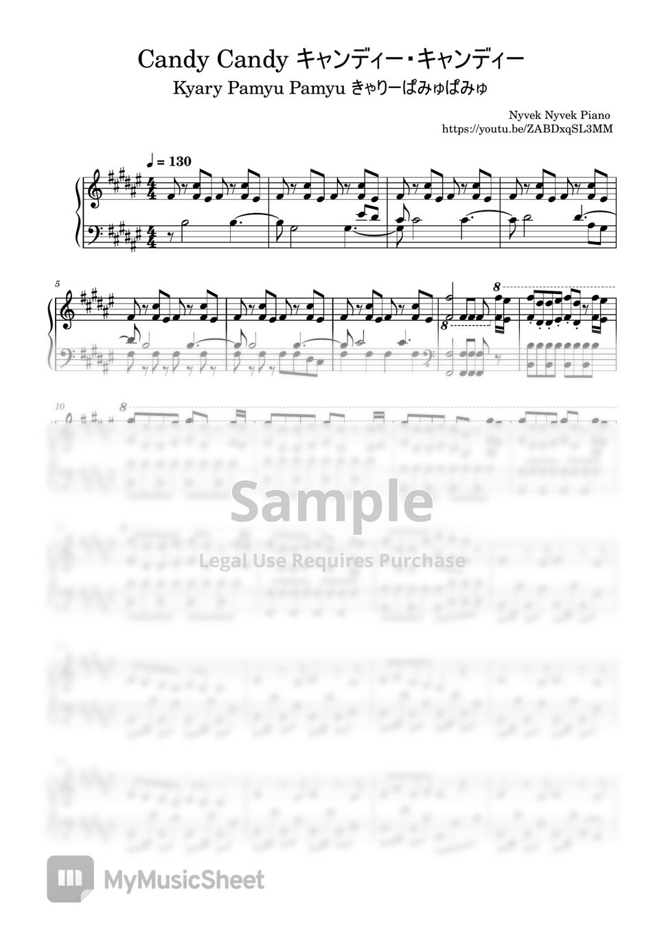 Kyary Pamyu Pamyu Candy Candy Sheets by Nyvek Nyvek Piano