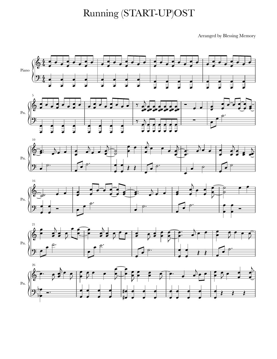 running-start-up-ost-piano-cover-sheet-by-blessing-memory