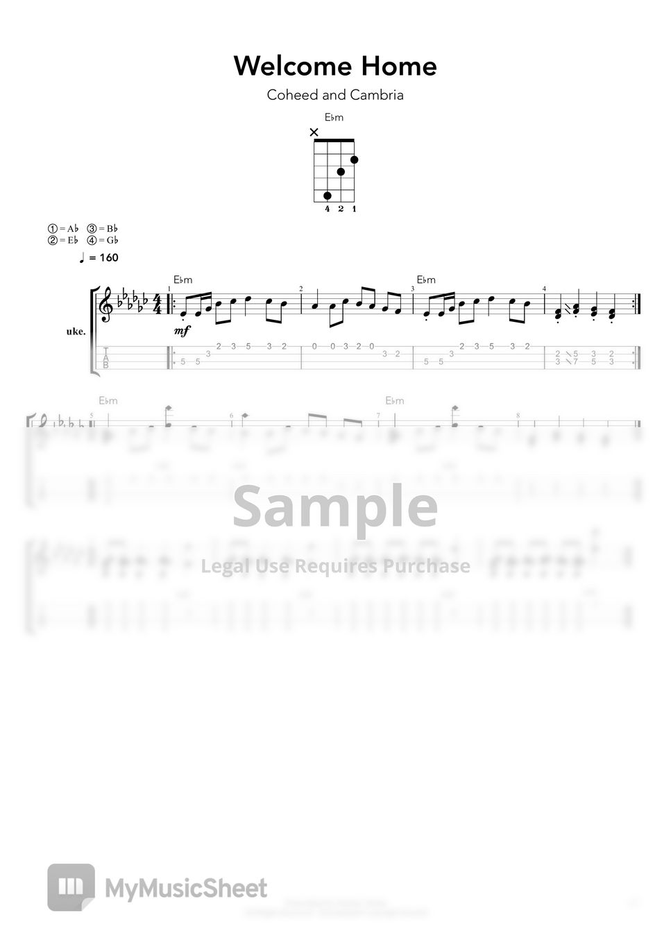 Coheed & Cambria home Tab + 단선 악보 by 4stringboy