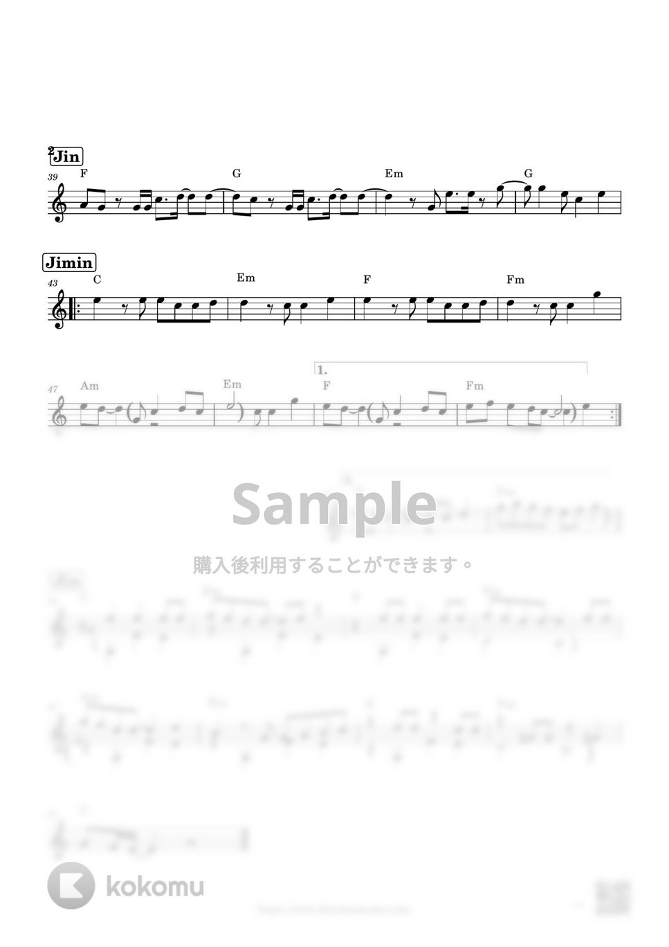 防弾少年団(BTS) - Spring day (カラオケ付/Alto sax/Key = C Major) by syzkah