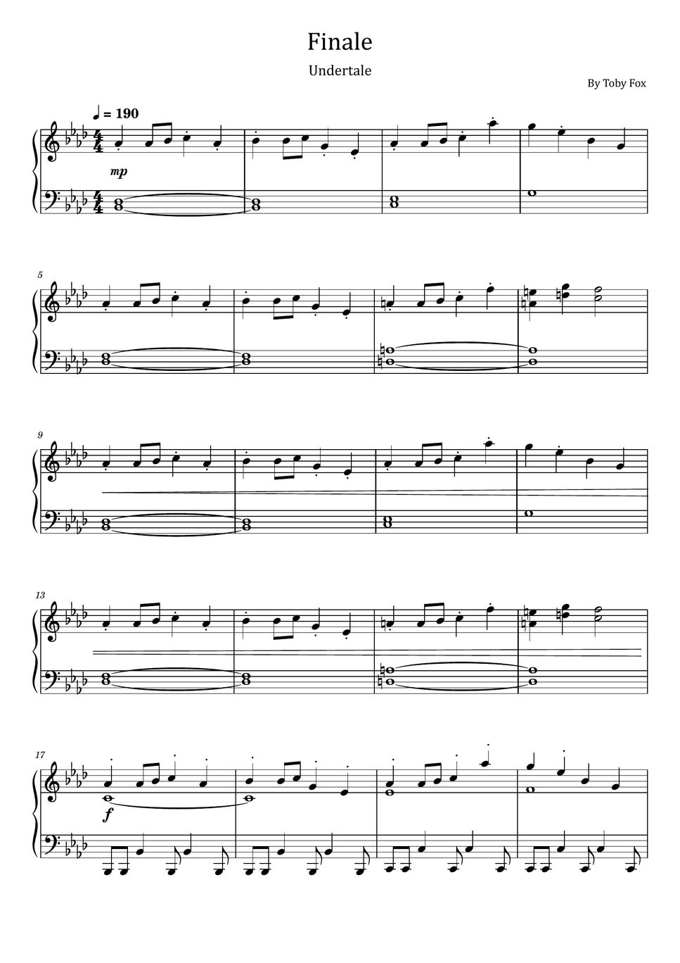 Undertale - Finale (For Piano Solo) Sheets by poon